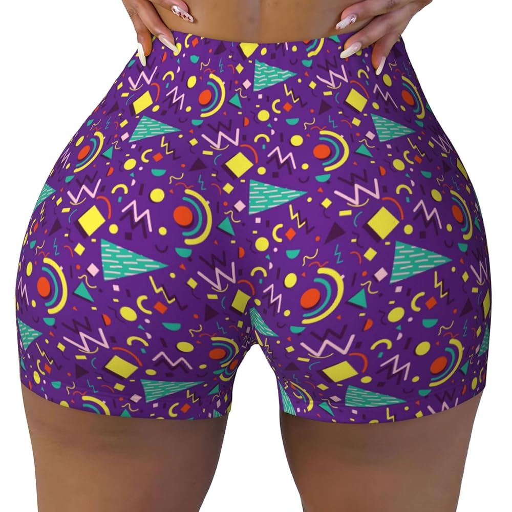 TZTTZT Retro 80s Style Workout Running Shorts for Women